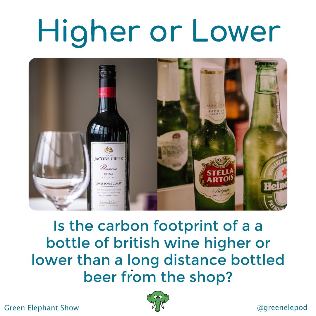 Is the carbon footprint of a a bottle of british wine higher or lower than a long distance bottled beer from the shop? 
.
.
#carbonfootprintgame #carbon #climatechange #drinking #wine #beer