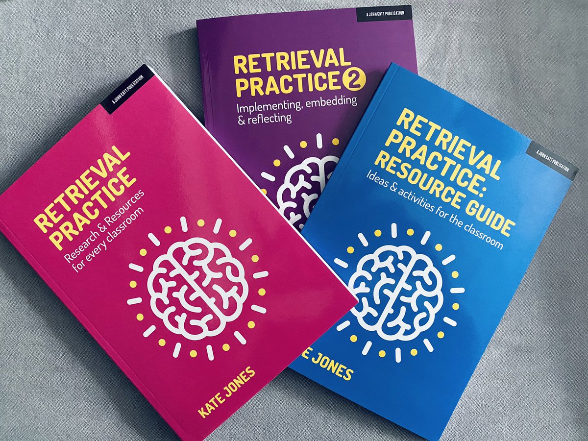 L_Morris_DT's tweet photo. Just arrived!!! Brand new shiny books by @KateJones_teach on #retrieval practice. Thanks for the heads up @NED_DT in yesterday’s fabulous @tmdticons session! 🙌🏼 #edutwitter #education #learning https://t.co/pNzAp7Xdds