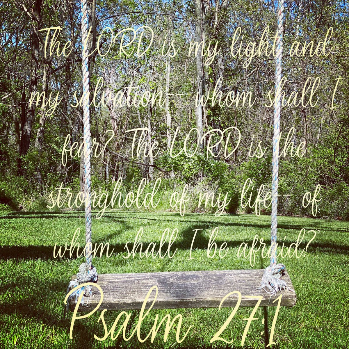 katiefrankey's tweet photo. Psalm 27:1 reminds us that God is our Light, our Savior, and our Stronghold. With Him we have all we need and don’t have to be afraid of anything. He is lighting your path, saving you when you start to sink, and holding tightly to your life to help you keep it all together. https://t.co/1I2Ubip639