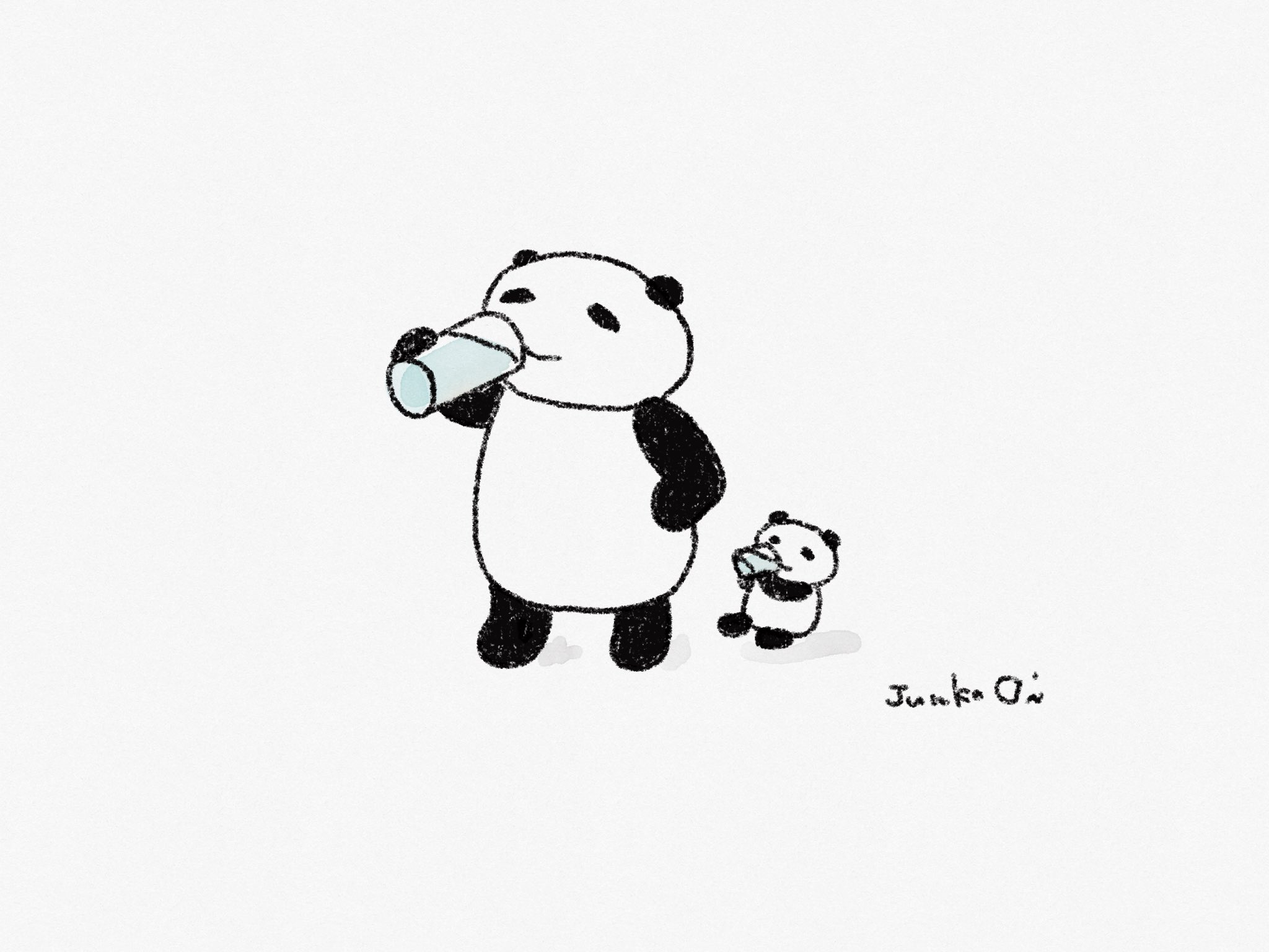 توییتر おおいじゅんこ در توییتر 水を飲むパンダ イラスト好きさんと繋がりたい イラスト Illustration T Co C04ea4pq6p