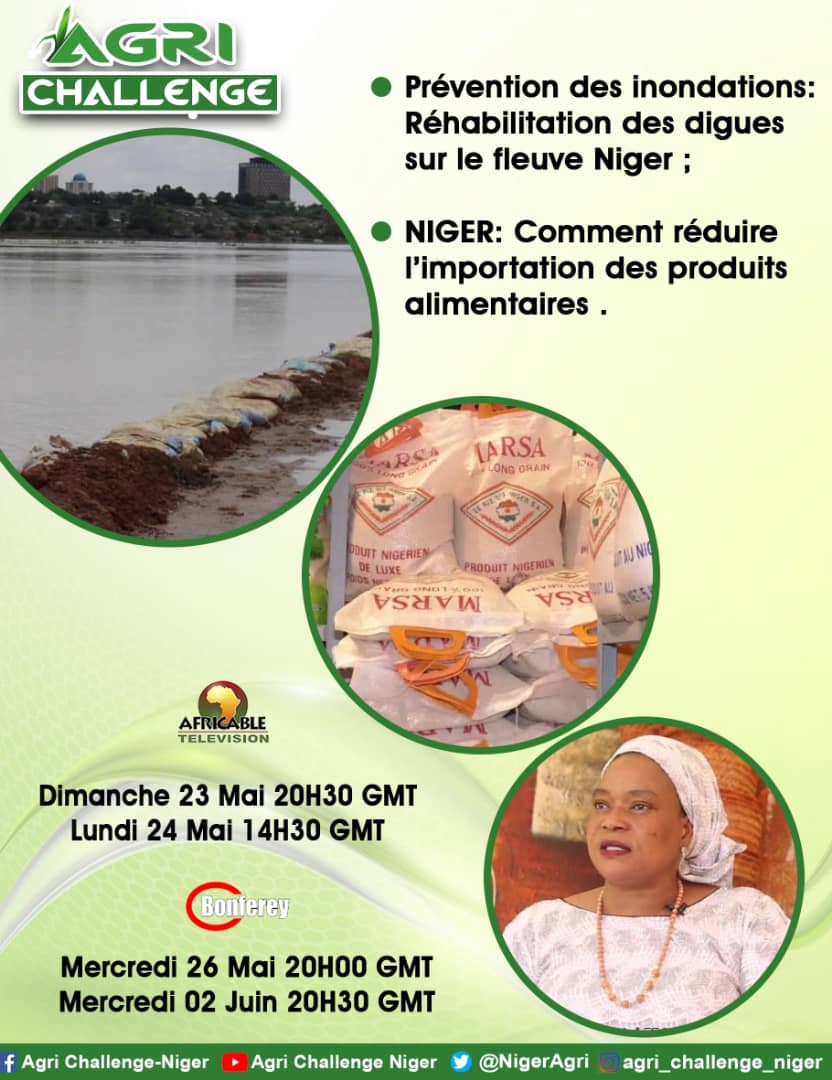 NigerAgri's tweet photo. Au menu de votre émission cette semaine, nous parlerons de la problématique des inondations au Niger durant la saison pluvieuse, et également des importations des produits alimentaires.
 Comment faire face à tous ces défis ? Vous trouverez plus de détails dans ce numéro #AC https://t.co/ezOL02f6XX