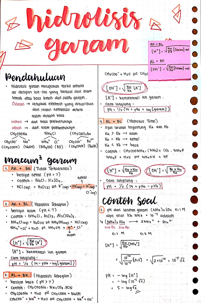 diafraccma's tweet photo. 📚 Hidrolisis Garam
catatan kelas 11☆ https://t.co/dLxknCcSvd