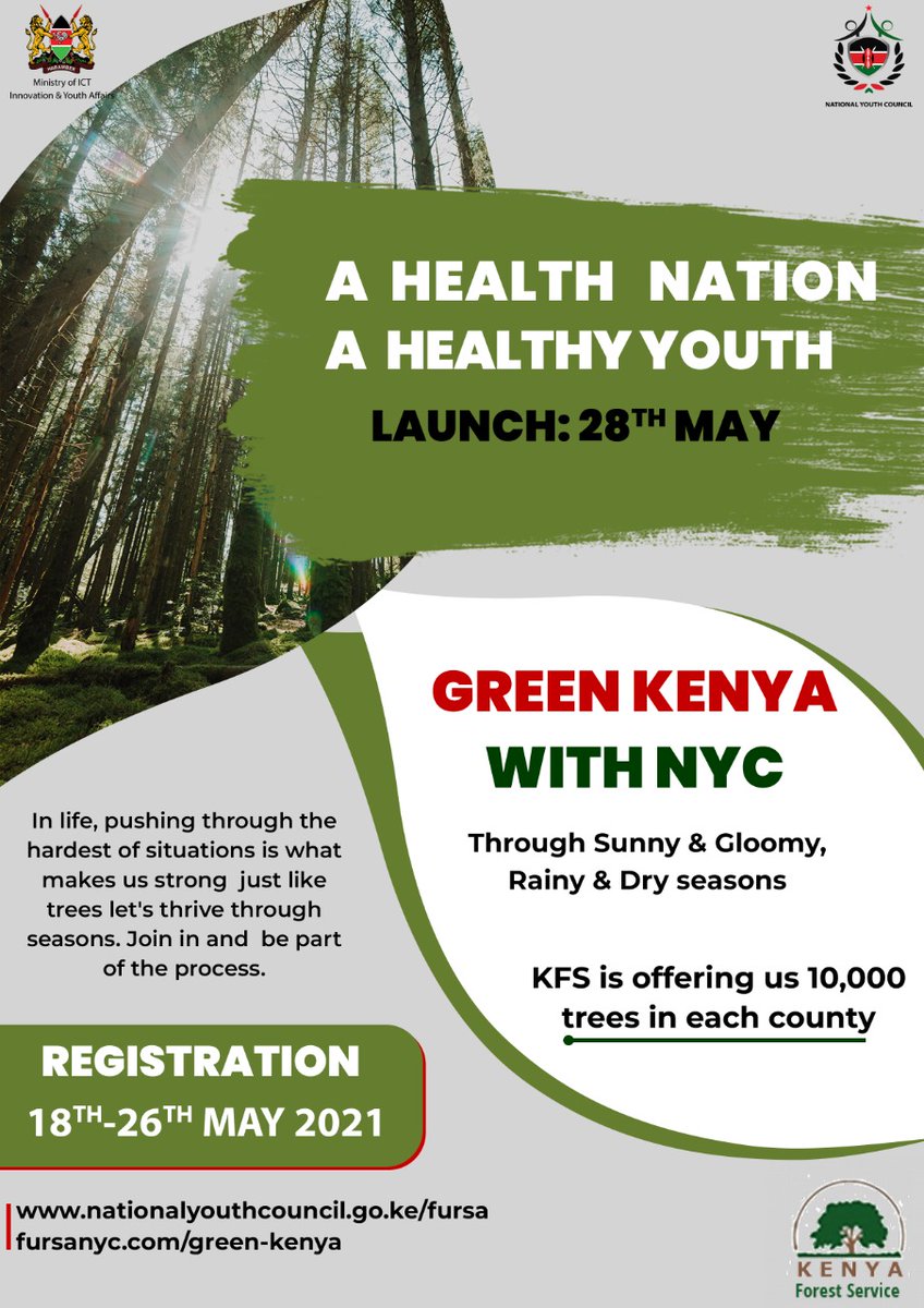 ShimakaJr's tweet photo. Are you ready, can you take up the responsibility? Can we stand out to be counted? Then we have to register to participate.
#GreenKenya with @NYC_YouthVoice. #LetsTakeAStep https://t.co/Nn6UzVVCA7