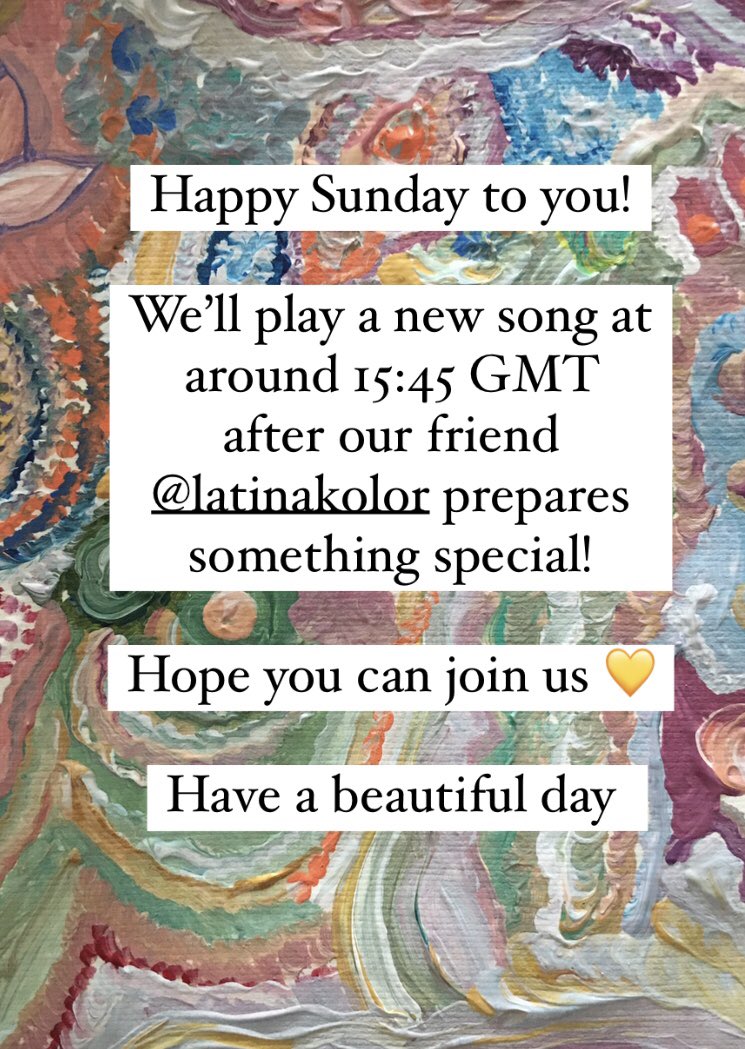 Alessi's Ark (@alessisarkmusic) on Twitter photo Happy Sunday one and all! Hope you can join us for a new song around 15:45 GMT after our friend <a href="/ELIZABETHJIME11/">ELIZABETH JIMENEZ</a> prepares something very special! #newmusic #sunday #rest #alessisark #together Happy Sunday one and all! Hope you can join us for a new song around 15:45 GMT after our friend <a href="/ELIZABETHJIME11/">ELIZABETH JIMENEZ</a> prepares something very special! #newmusic #sunday #rest #alessisark #together