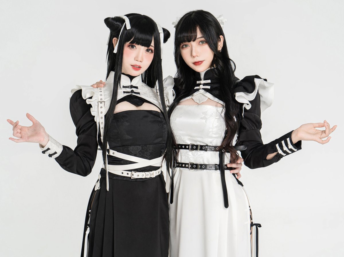 FelinaeCookielolita 鸢歌鹤留双子 チャイナメイド服 コスプレ