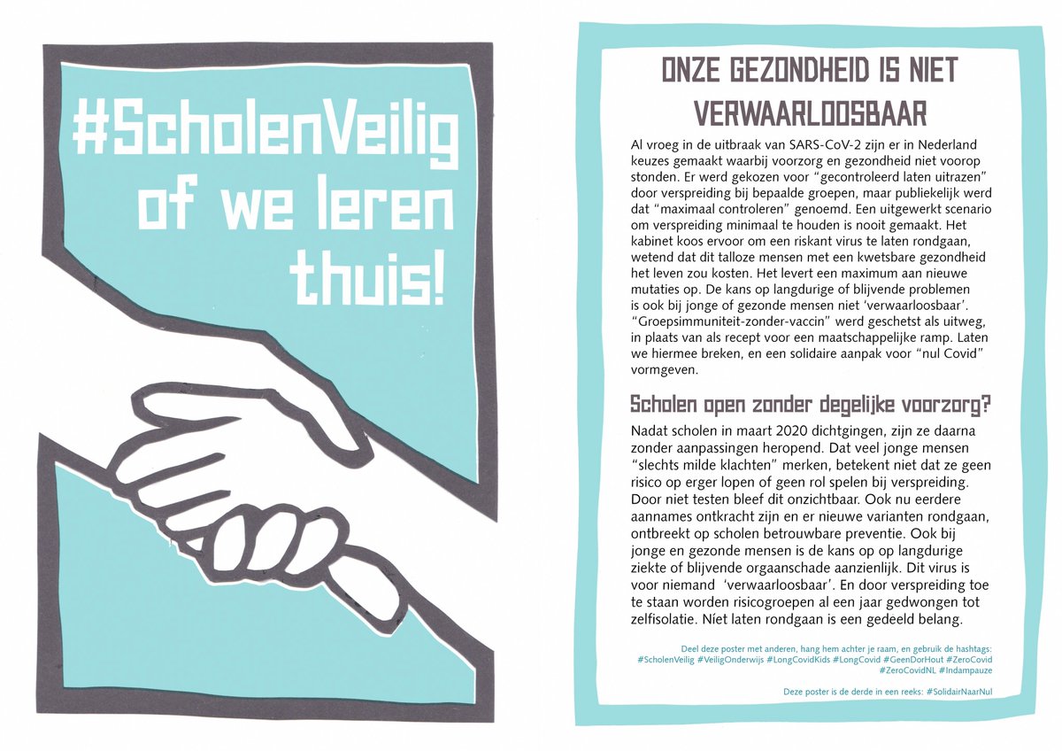notmobydick's tweet photo. Als vakbonden meegaan met volledig open scholen zonder 1,5 meter (dwz zonder schijn van preventie): twee postertjes om zelf/van onderaf actie te voeren voor #schoolstaking #ikweiger en tegelijk aandacht te geven aan verspreiding door de lucht en ventilatie/CO2-meters op te eisen. https://t.co/R09IcMgJn0
