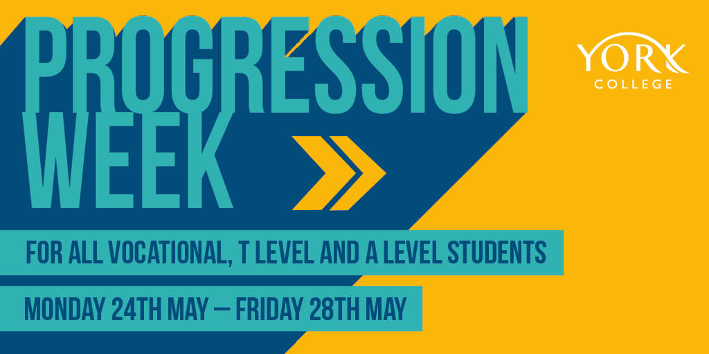 york_college's tweet photo. Our Progression Week event goes live TOMORROW. 📅

Join us from 9am if you are a Vocational, T Level or A Level student to find out what the next steps in your educational journey are: https://t.co/cmkTxMfkNc

#ProgressionWeek #Event #Online https://t.co/wfZCelvnEY