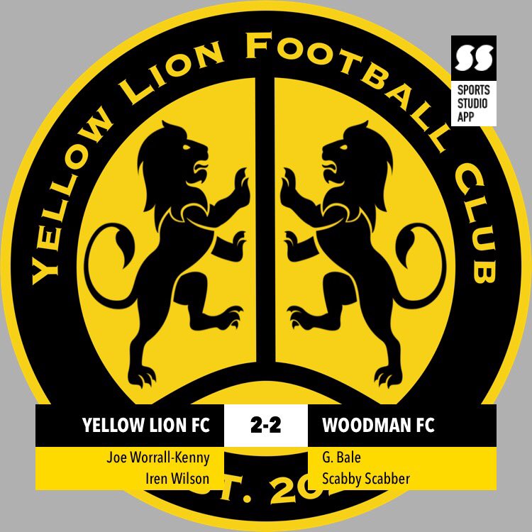 YellowLionFC's tweet photo. FULL TIME
@fc_woodman 2 - 2 Yellow Lion FC
Goals
@joewkenny2
@Irenwilson1
MOTM
@_Jonesyyy2
#YesMen🦁 #UTYL🟡 https://t.co/0xHaVc8wb5