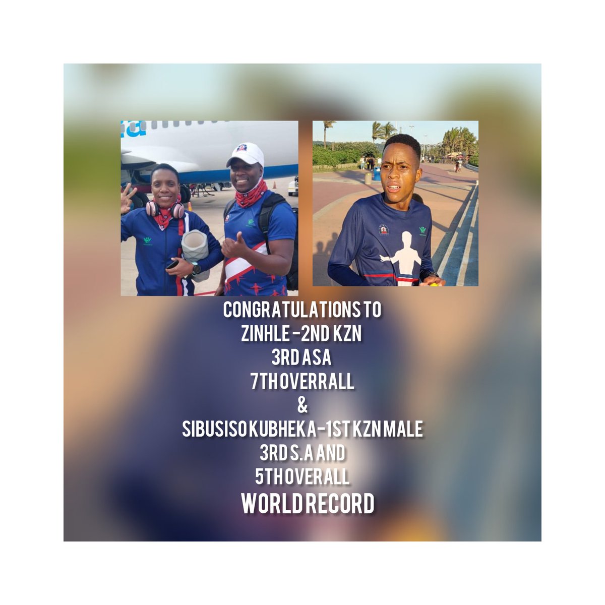 CMabhida's tweet photo. Thank you so much everyone for your Support. 

2 athletes in s.a preliminary squad for IAU world 50km championships, aftwr todays results. 
@victor_molefe 
@kznathletics 
@CMabhida 
@KZNDSRSA 
@sportmansa 
@SPORTATSABC 
@thomasmlambo https://t.co/3xURaS0RkM