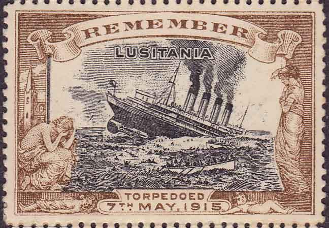May 7, 1915, the British ocean liner Lusitania is torpedoed by a German submarine. #stamps #philately #worldwide