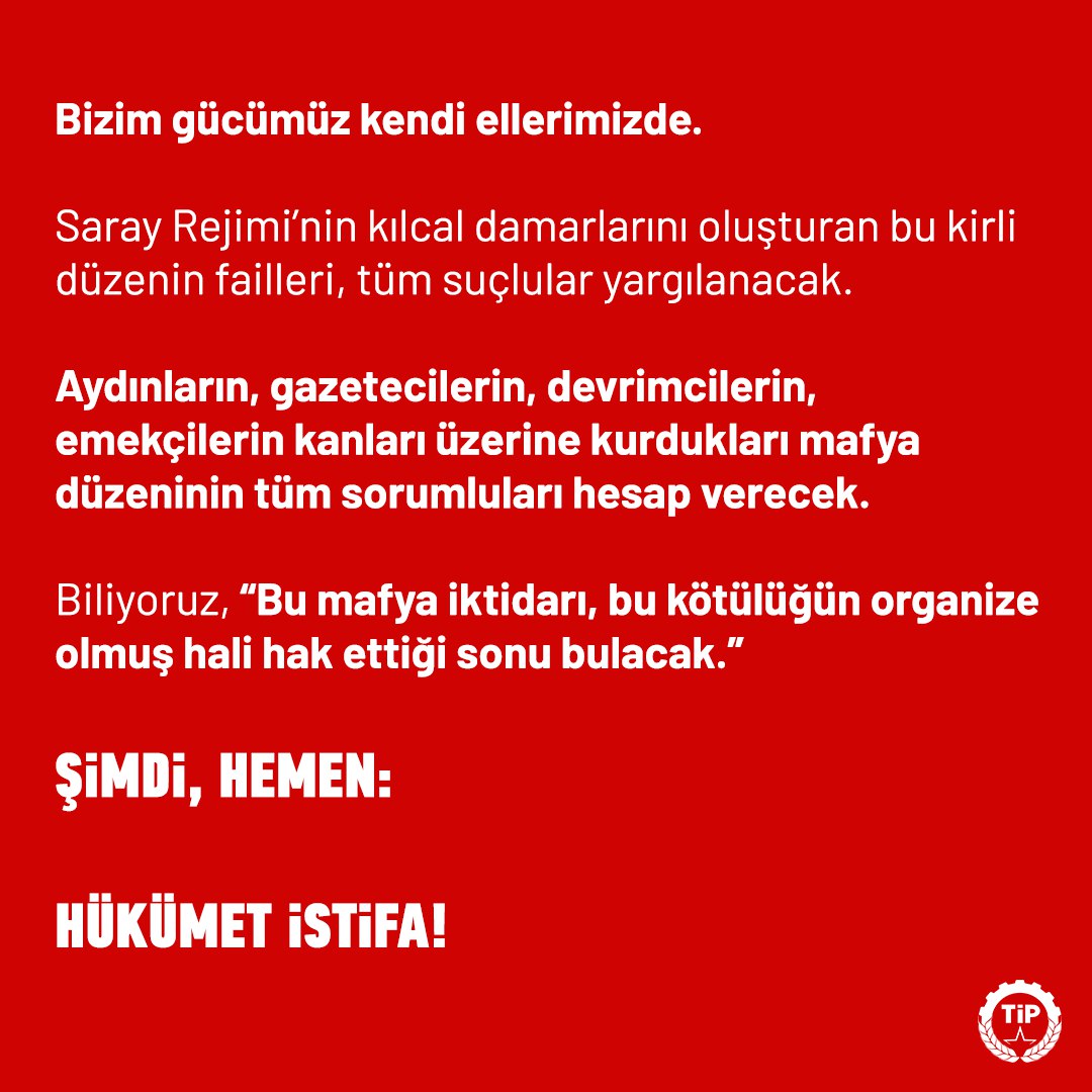 Bu kirli mafya düzenine mahkum değiliz. 

Temiz bir geleceği kendi ellerimizle kuracağız.

#YETER 

#Hükümetİstifa