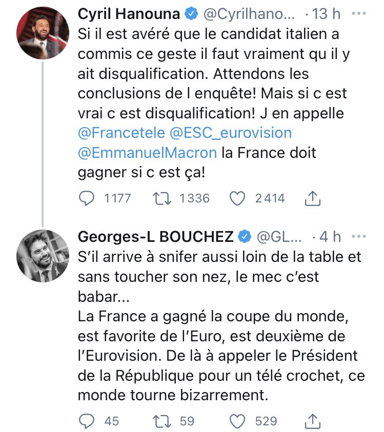 bygrm's tweet image. Allez la fight #cokegate #Eurovision #GLouBvsHanouna