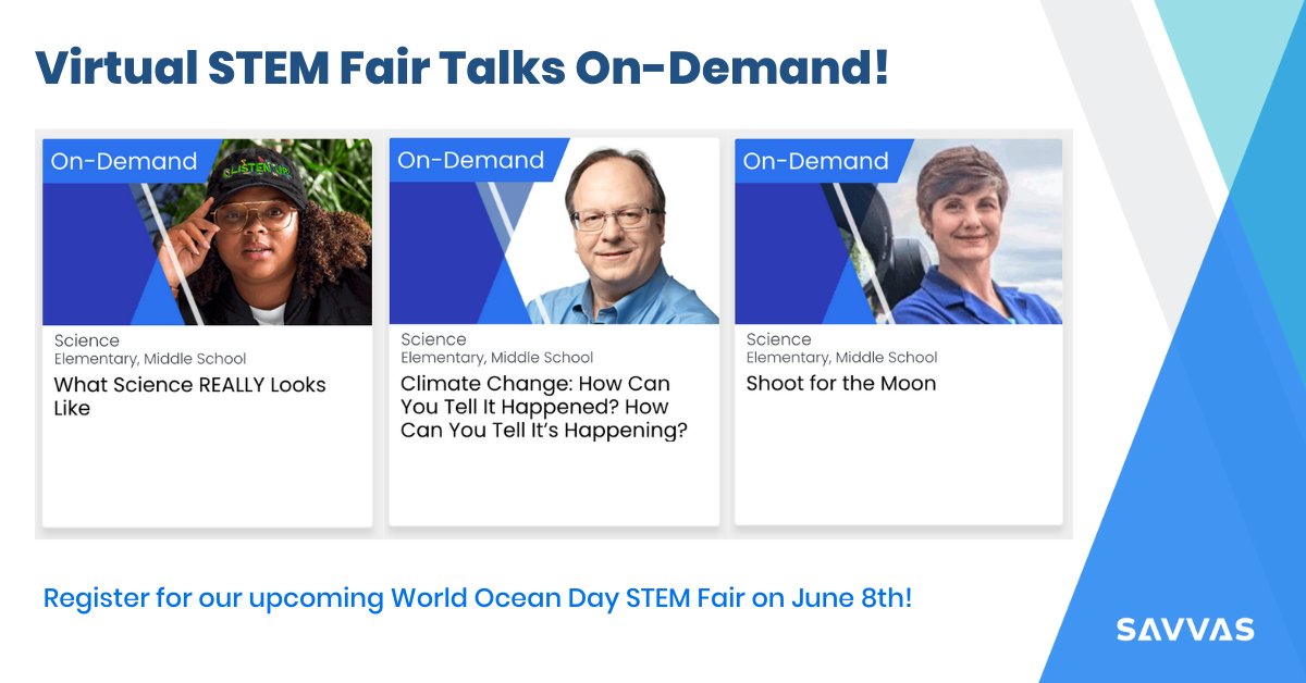 bturner96's tweet photo. Science educators! You can now view our engaging virtual stem fair talks on-demand: https://t.co/uVfXXRRTId AND be sure to register for our upcoming World Ocean Day STEM Fair on June 8th! #edchat #scichat #ngsschat https://t.co/8a75oayeAn