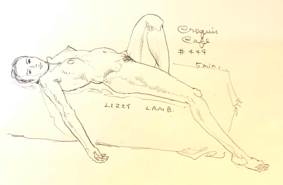 #croquiscafe 
444 Lizzy Lamb
毎日同じような絵を描いて、と思われるかもしれませんが描かないと新しい発見もないんです。 