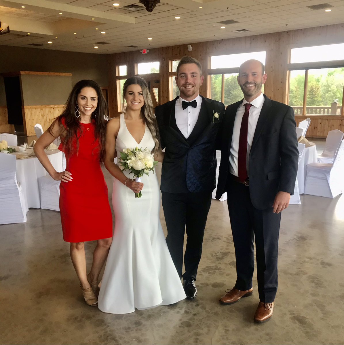 ChasseConque's tweet photo. I had the honor of officiating the wedding for two of our former student-athletes in Michigan this weekend.

Congrats Kayla &amp; Cory Malcom! So proud of you both &amp; thanks for including me in your big day!

So great to see so many of our former players - yesterday was a special day. https://t.co/juSkYmGvGQ
