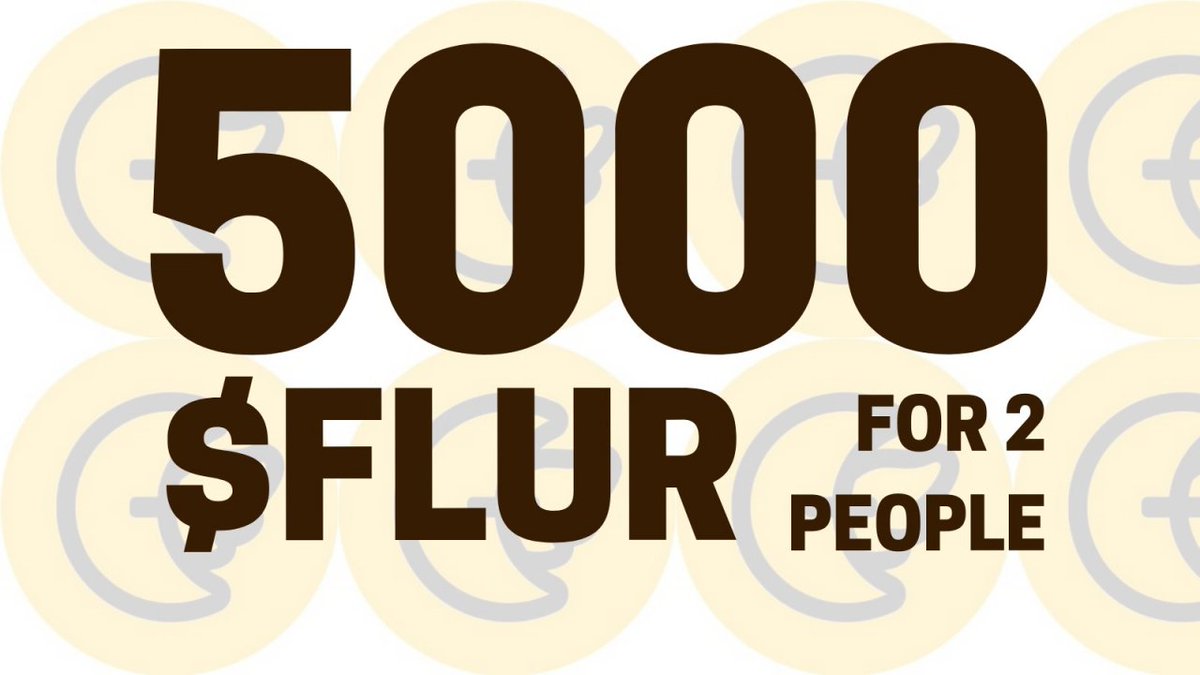 GiveAway 5,000 Token $FLUR 

untuk 2 orang | each winner get @ 2,500 $FLUR 
RT &amp; Reply #FLURMOON 
*worldwide