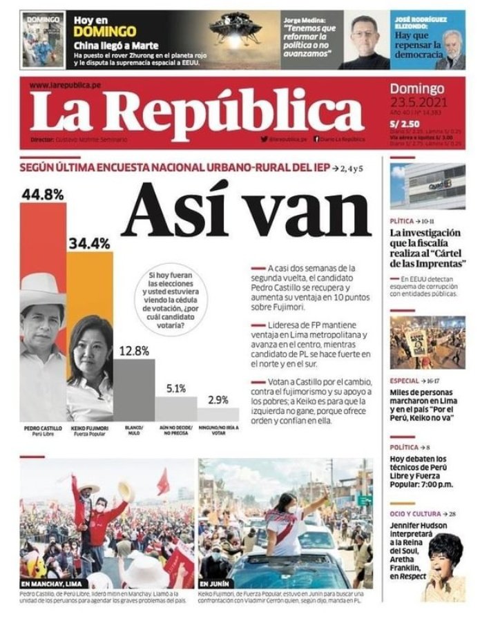 Angelpaezs's tweet photo. Las facturas del terruqueo, las mentiras y la prensa en bandeja. https://t.co/0v1wB0TgIU