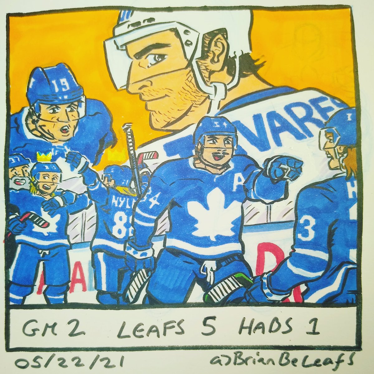 BrianBeLeafs's tweet photo. Round 1, Game 2. Leafs 5 V Habs 1. #WinitforJT #GoLeafsGo #LeafsForever #JohnTavares #AustonMatthews #JustinHoll #RasmusSandin #WilliamNylander #WillieStyles #JoeThornton #Jumbo #JasonSpezza https://t.co/KQH5tMf4zh