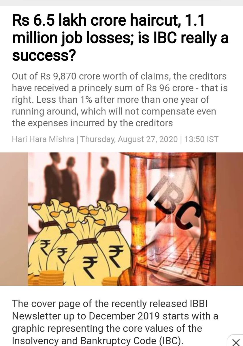 idesibanda's tweet image. Insolvency &amp;amp; Bankruptcy Code is for Corporates or Banks? #PMSales