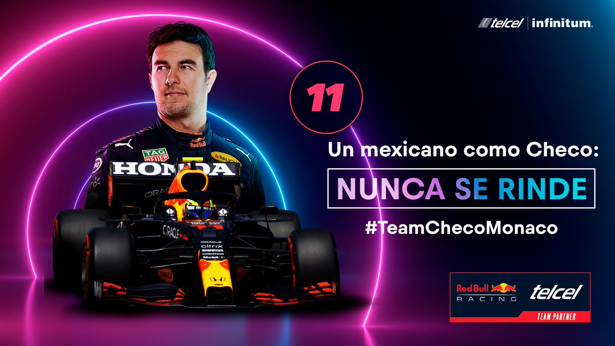 Telcel's tweet photo. Usa el #TeamChecoMonaco para apoyar a @SChecoPerez y completa la frase 🙌: https://t.co/zRAuZtXtvI