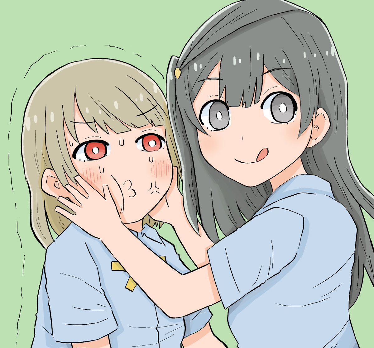 中須かすみ ,優木せつ菜 「優木と中須
せつかすです
#lovelive
#虹ヶ咲 」|せきさん@skeb受付中のイラスト
