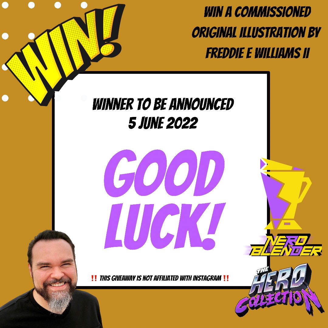 TheHeroCollect's tweet image. So proud to announce our incredible @freddieart #giveaway in conjunction with @Nerdblender 

For your chance to win, head on over to Insta and follow the simple rules laid out in the graphics below! 

#FreddieEWilliamsII #NerdBlender #TheHeroCollection #TeamTHC