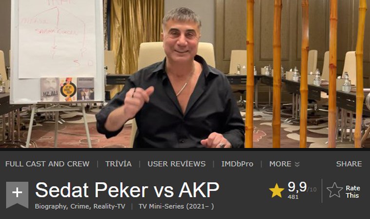 İlginç gelişme! Sedat Peker'in videoları film sitesi IMDb'de ikinci sıraya yükseldi. Sitede bazı IMDb kullanıcılarının yazdığı yorumlarda, 'en çılgın film' ve 'en iyi mafya dizisi' gibi yorumlar da yer alıyor.  #sedatpeker7 #sedatpeker6 
patronlardunyasi.com/haber/Sedat-Pe…