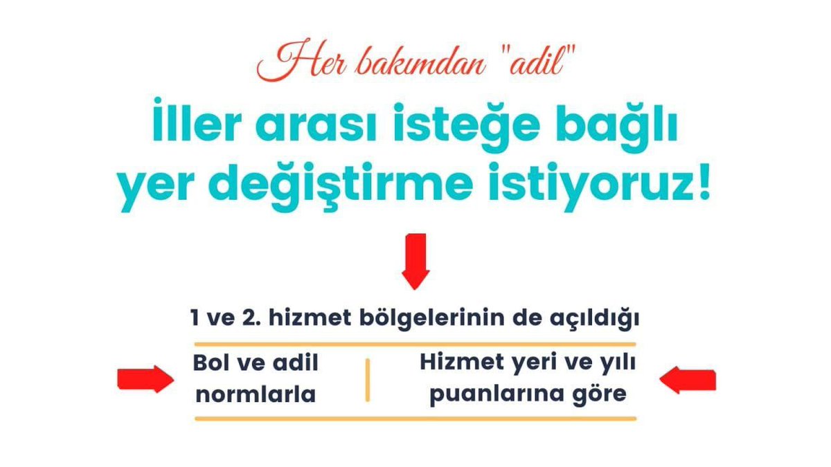 Öğretmenlerin iller arası ve il içi yer değişikliğinde; 
Hizmet puanında adalet İSTİYORUZ.
Tüm hizmet bölgelerindeki boş normların tam açılmasını İSTİYORUZ
VE
Yılların özlemini bitiren sıcak bir yaklaşım İSTİYORUZ.
<a href="/tcmeb/">Millî Eğitim Bakanlığı</a> 
<a href="/ziyaselcuk/">Ziya Selçuk</a> 

MEBTemmuzda Adilİldışı