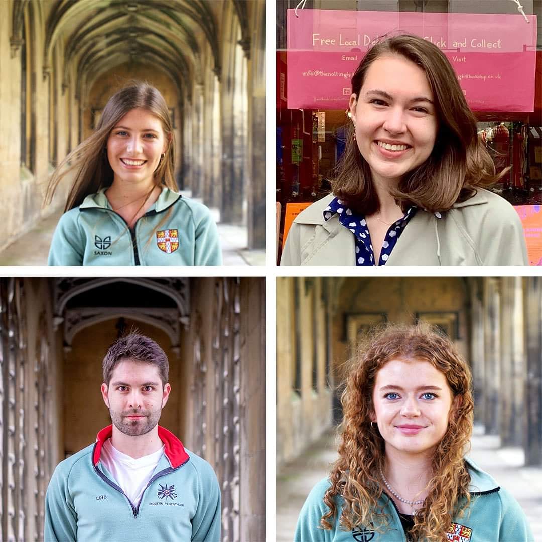 MEET THE VARSITY TEAMS
SECONDS:
(top to bottom, left to right): Amy, Chloe P, Loic, and Connie
Watch us leave Oxford with long faces at Houghton International next Saturday! Let us know if you'll be there! 
#GDBO #CUETVarsity2021
#equestrian #secondthebest #uniofcam