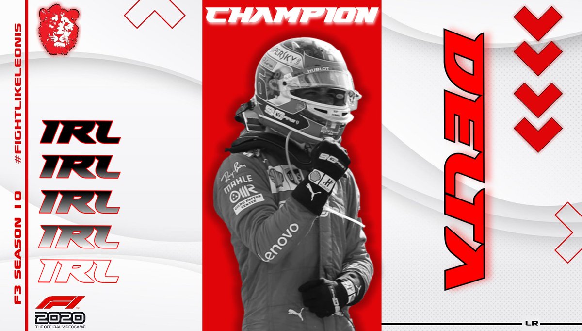 🏆 @F1_IRL F3 | CHAMPION 🏆

Massive congratulations to @LR_Delta, who wrapped up the IRL F3 Drivers' and Constructors' Championship today with one round left to go 🍾
A brilliantly driven season from him, and a well deserved title 🏆

Well done Delta 👊

#FightLikeLeonis 🦁