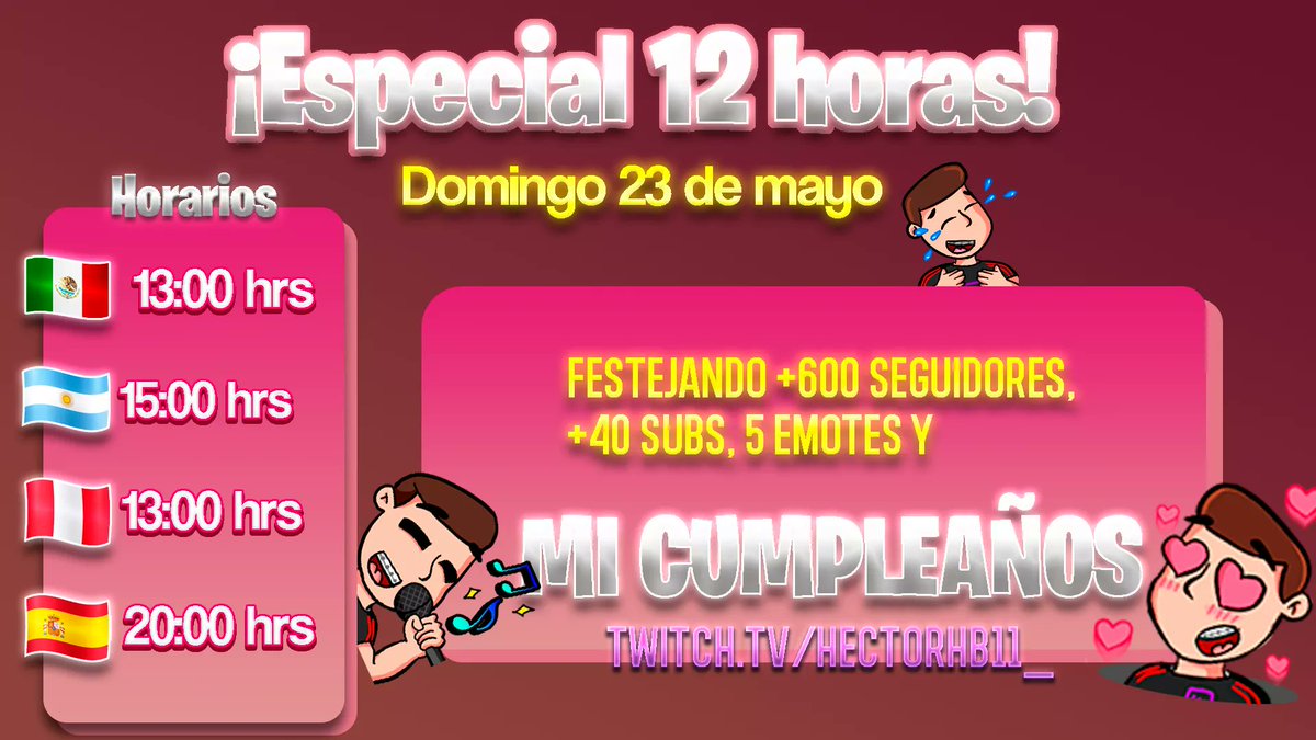 Hector_Hb11's tweet photo. Iniciamos el especial 12 horas hasta mi cumpleaños! 🎂🥳

Army Vs Army, Jugando Con subs, torneos, just chatting, etc ahora mismo por Twitch; https://t.co/cAm5556nhy 💜

Un RT 🔄 y FAV ❤️ se agradece 👀🥰 https://t.co/kqQdb9PsbH