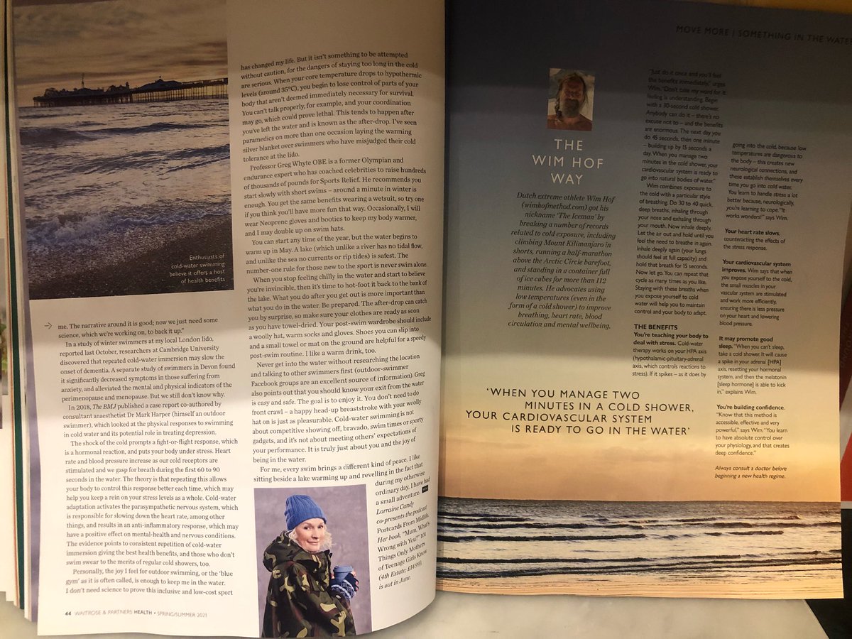 If you haven’t already done so pick up a copy of this month’s <a href="/waitrose/">Waitrose & Partners</a> Health magazine - interesting article on the benefits of dipping. 😁🏊‍♀️☀️

#seaclearly #bluehealth #bluemind #dipping #benefits #mindhealth