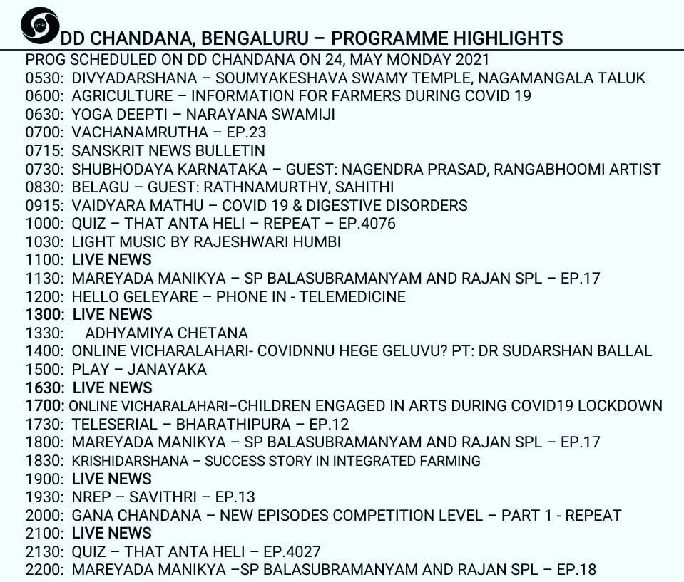 ddchandanabng's tweet photo. #DDChandana 24th May 2021 #ProgrammeHighlights https://t.co/kOpT5fccVL