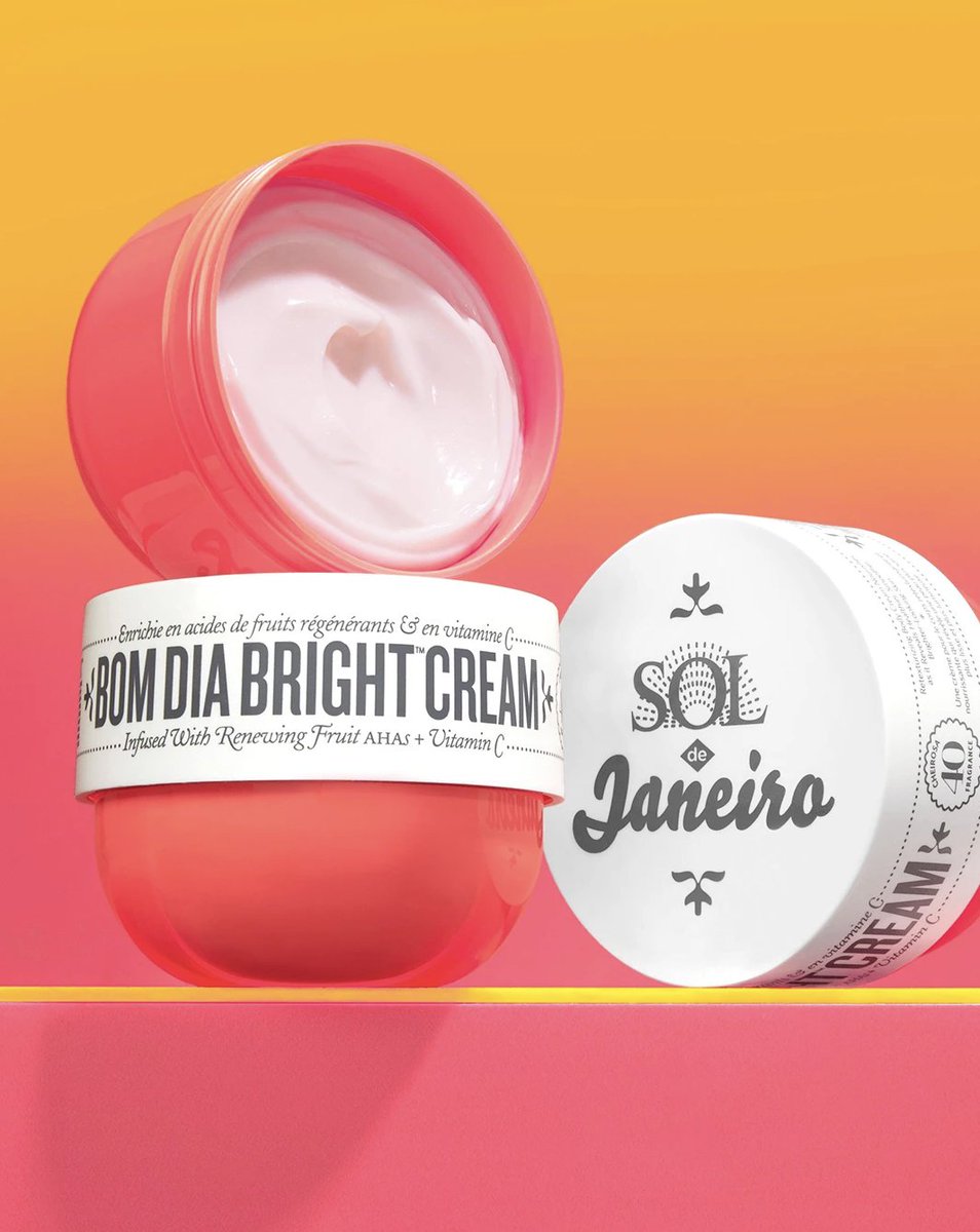 davelackie's tweet photo. My next luxe beauty Twitter giveaway is Sol de Janeiro's Bom Dia Bright Cream. It's a retexturizing &amp; nourishing daily body cream with fruit AHAs &amp; Vitamin C. Amazing scent! To enter, follow @davelackie &amp; RT (ends 22/06) #win https://t.co/TF0EQvZHMi