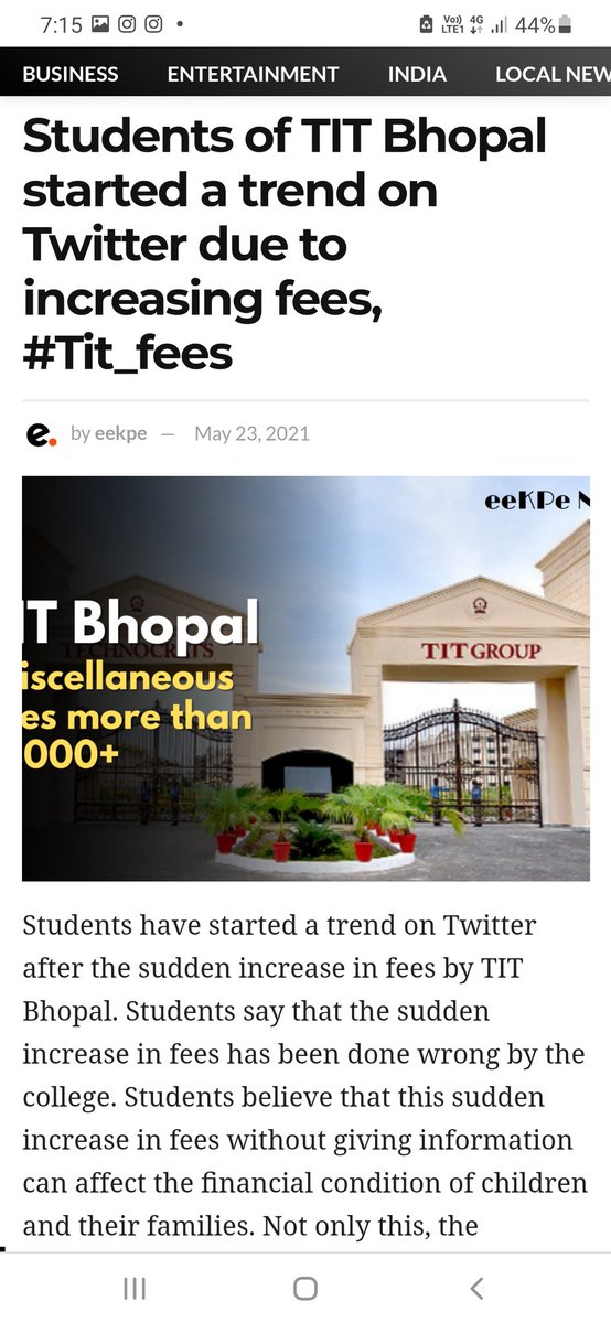 Indraje28458811's tweet photo. WE THE STUDENTS OF #TIT_BHOPAL
REQUEST ALL THE MANAGEMENT OF COLLEGE THAT PLEASE REMOVE OUR MISCELLANEOUS FEES
🙏🙏🙏
#Tit_fees @aicte_india
@cmmadhyapradesh
@collectorbhopal
@Vishvassarang1
@DrRPNishank
 @highereduminmp
@dainikbhaskar
@abpnews
@JansamparkMP @SonuSood @eeKPe_in https://t.co/FeJ4Ihw818