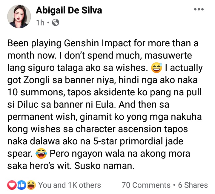 teamcecelib's tweet photo. #CeCeUpdate
Been playing Genshin Impact for more than a month now. I don’t spend much, masuwerte lang siguro talaga ako sa wishes. 😅 I actually got Zongli sa banner niya, hindi nga ako naka 10 summons,....."
#CeceLib @CeCeLib_CC https://t.co/rAk6ZMizB7