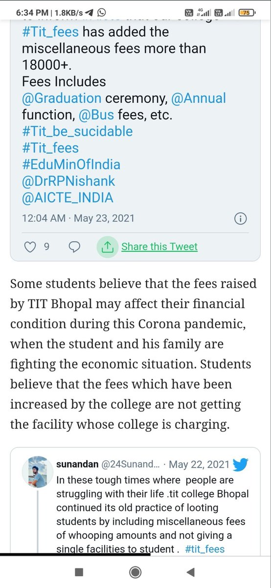 Indraje28458811's tweet photo. WE THE STUDENTS OF #TIT_BHOPAL
REQUEST ALL THE MANAGEMENT OF COLLEGE THAT PLEASE REMOVE OUR MISCELLANEOUS FEES
🙏🙏🙏
#Tit_fees @aicte_india
@cmmadhyapradesh
@collectorbhopal
@Vishvassarang1
@DrRPNishank
 @highereduminmp
@dainikbhaskar
@abpnews
@JansamparkMP @SonuSood @eeKPe_in https://t.co/FeJ4Ihw818