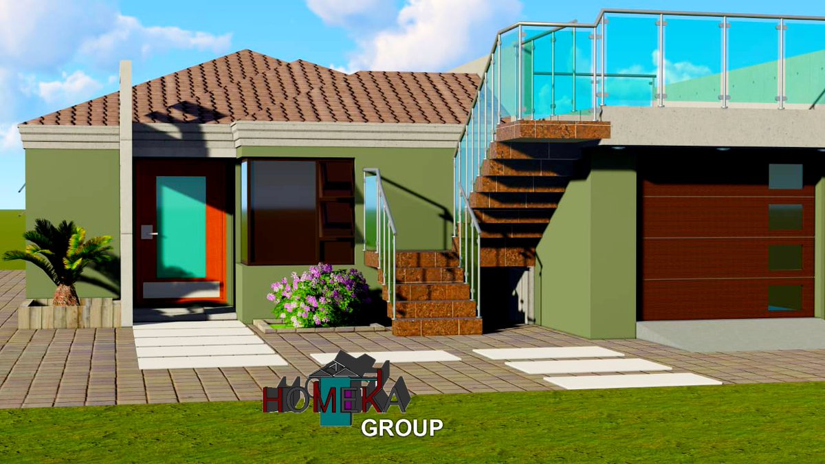 HomekaGroup's tweet photo. A beautiful two bedroom house plan with entertainment area on top of garage. #HomekaGroup #HousePlans. WhatsApp or Call us today, 073 793 6410 or 071 618 8484 https://t.co/pMZcrDkgUN