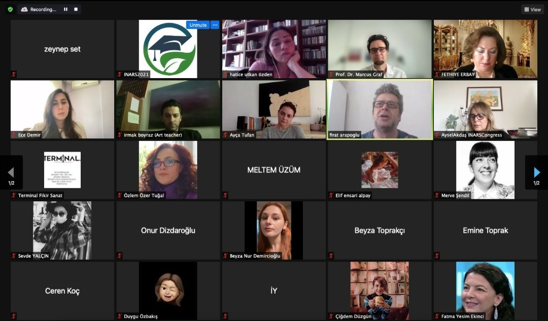 CongressInars's tweet photo. “Sürdürülebilirlik ve Sanat” konulu panelde @DrMarcusGraf @haticeutkan @firatarapoglu #doç.dr.ayçatufan #doç.dr.BurakBoyraz ve #prof.dr.fethiyeErbay değerlendirmelerini paylaştılar
@ytu_sanat @YeditepeUni 

International Congress on Social Sciences for Sustainability 2021

INARS https://t.co/iMpaCnU94V