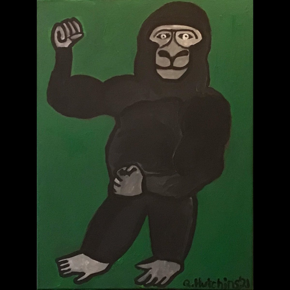 HutchinsQuentin's tweet photo. Silverback Gorilla, Acrylic On Canvas, 18x24 stretched canvas, painted and signed by me. 

#BlackArt #AfricanArt #AnimalArt #Gorilla #silverbackgorilla #stronganimals #intelligentanimals #strongasagorilla #AfricanArtist #Blackartist #supportblackartists #SupportAfricanartists https://t.co/eezcE0iXwL