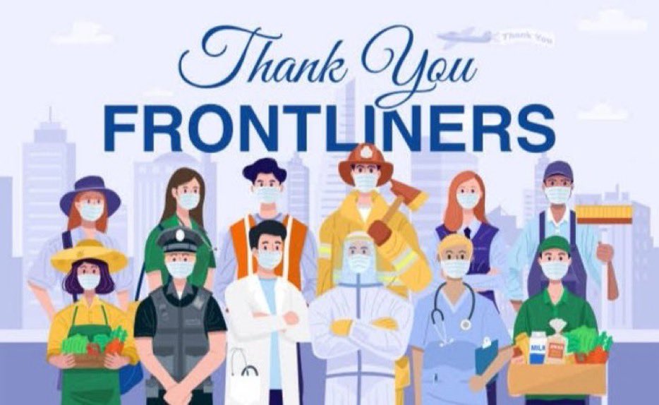 Let’s thanks our Frontliners who are doing an amazing work during this Pandemic. 
Thanks to all the Doctors 🥼 Nurses and Medical staff. 
Our Drivers who are keeping up the supplies. And many more who are working during this Pandemic 😷 to serve public.
#CovidHeroes