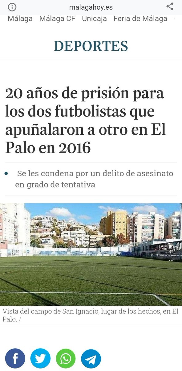colectivobcd's tweet photo. Dos futbolistas del equipo El Palo B han sido condenados a una pena total de 20 años de prisión por un delito de asesinato a un jugador del club Alhaurín de la Torre B tras un partido entre ambos celebrado en Málaga el 20 de marzo de 2016. https://t.co/dEJnxaBC0a