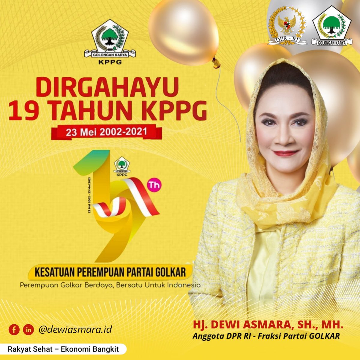 dewiasmara_id's tweet photo. Dirgahayu KPPG, 
Perempuan Golkar Berdaya, Bersatu Untuk Indonesia. 

#sukabumi #dewiasmara #golkar #kppg https://t.co/GGr8gg0QJ6