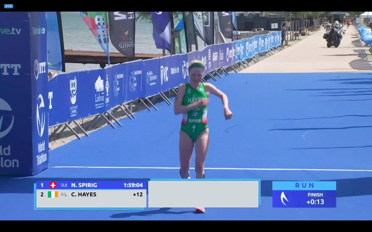 tri_ireland's tweet photo. BIG RESULT ALERT!!! Carolyn Hayes has finished 2nd behind Olympic Champ Nicola Spirig at @worldtriathlon Lisbon World Cup in a career best performance @sportireland @TeamIreland https://t.co/rT8dUkhYNz