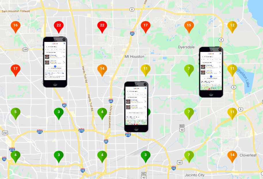 Checking local SERPs (accurately) from anywhere is tricky, but Mobile View beta is coming soon for Persuaded.io.  Double check your geo-rank grids with mobile phone view (both Local Pack &amp; Maps).