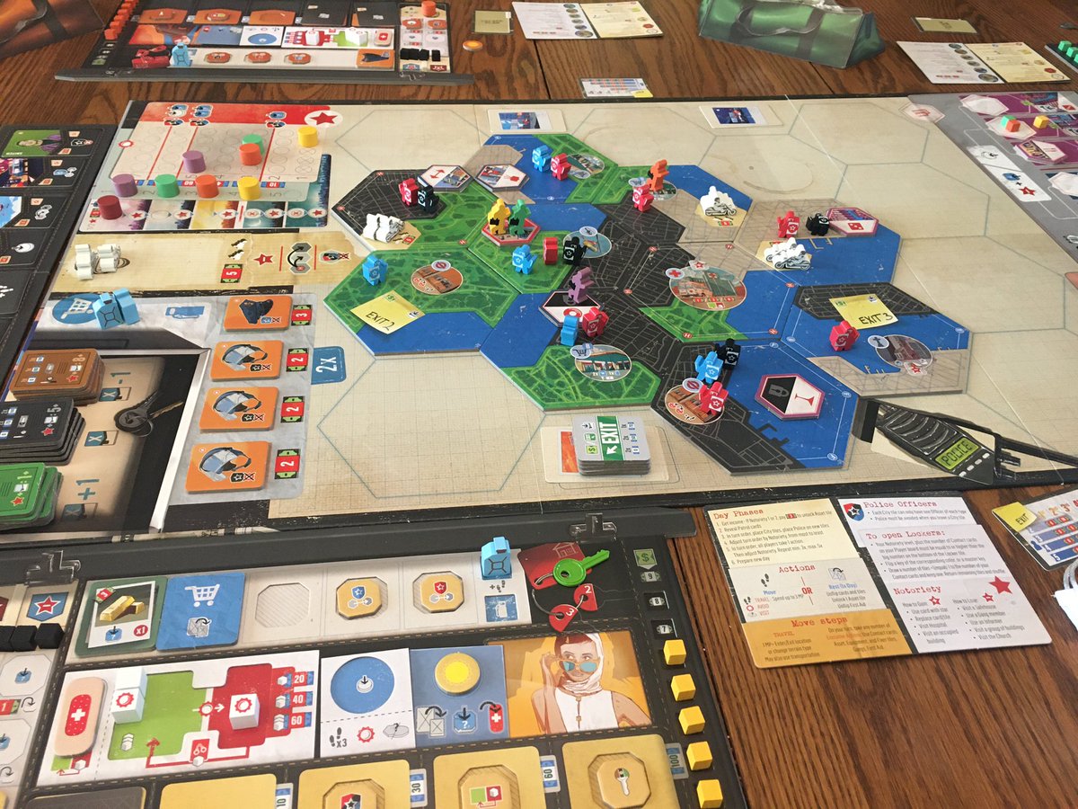 We finally played Escape Plan by <a href="/vitallacerda/">Vital</a> I really like the art components! The game play is solid, you travel around the city collecting money and eventually trying to escape. I’m definitely looking forward to our next play! -Tim
<a href="/EagleGryphon/">Eagle-Gryphon Games</a> 

#escapeplan #boardgame