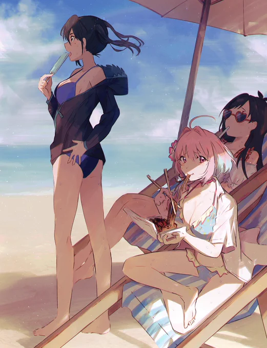 #夢見りあむを100日間描く
91日目。ユニ募の海🏖! 