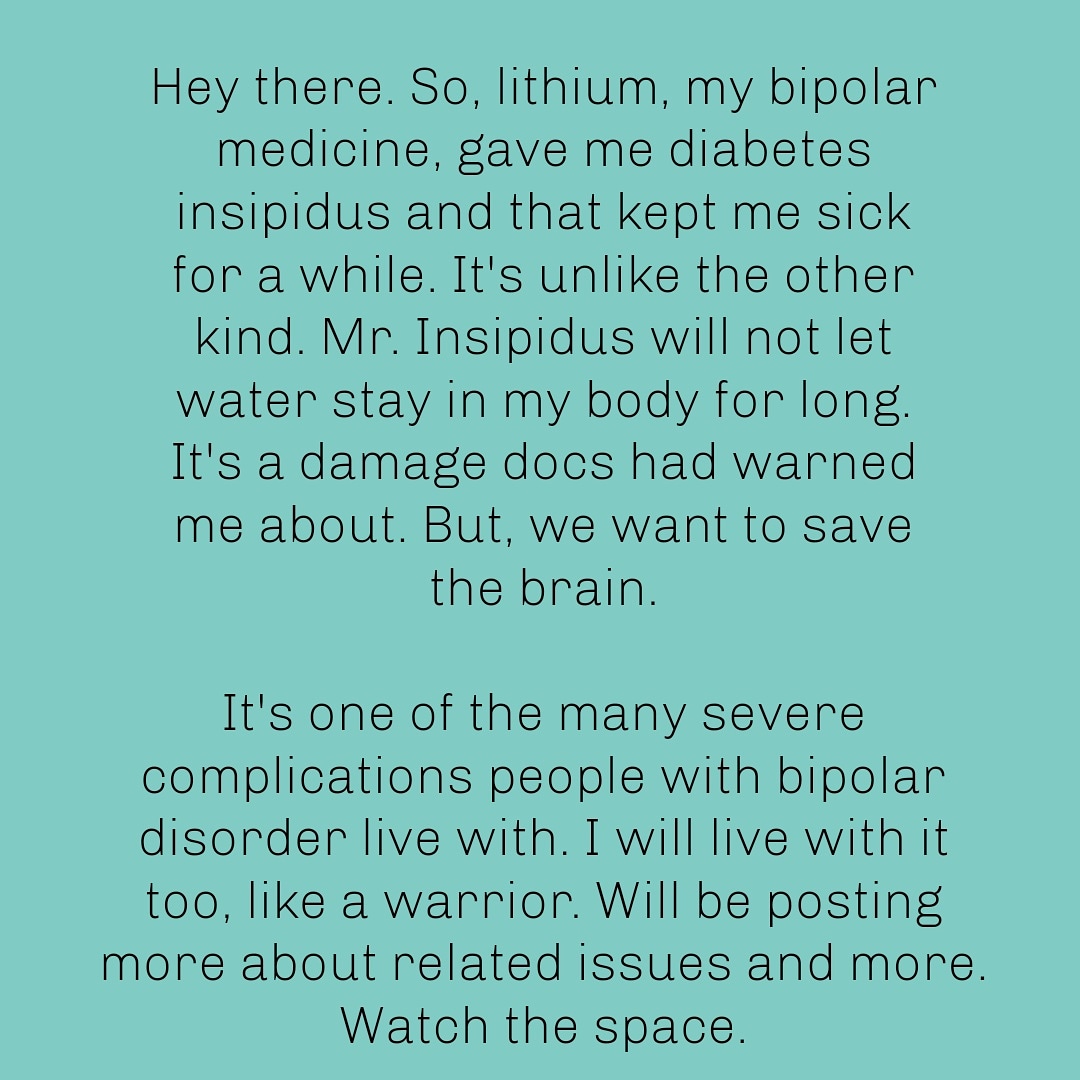 BipolarMahila's tweet photo. 💌

#bipolarbrain 
#bipolarreality 
#bipolardisorder 
#diabetesinsipidus 
#diabetes 
#LithiumCarbonate 
#bipolarwarrior 
#bipolarity 
#mania 
#manicdepression 
#bipolarlife 
#bipolarmahila
#MentalHealth 
#MentalHealthMatters https://t.co/ePYLRCX2rZ