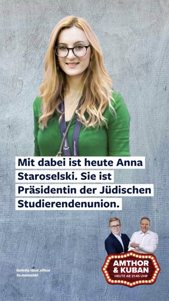 AStaroselski's tweet photo. Heute Abend bin ich für die @JSUDeutschland ab 21:45 ⏰ im Instagram Live Gespräch mit @TKuban96 &amp; @Philipp_Amthor über #Antisemitismus in Deutschland &amp; was dagegen getan werden kann. Schaltet ein auf #instalive https://t.co/a2zAlE5YDE