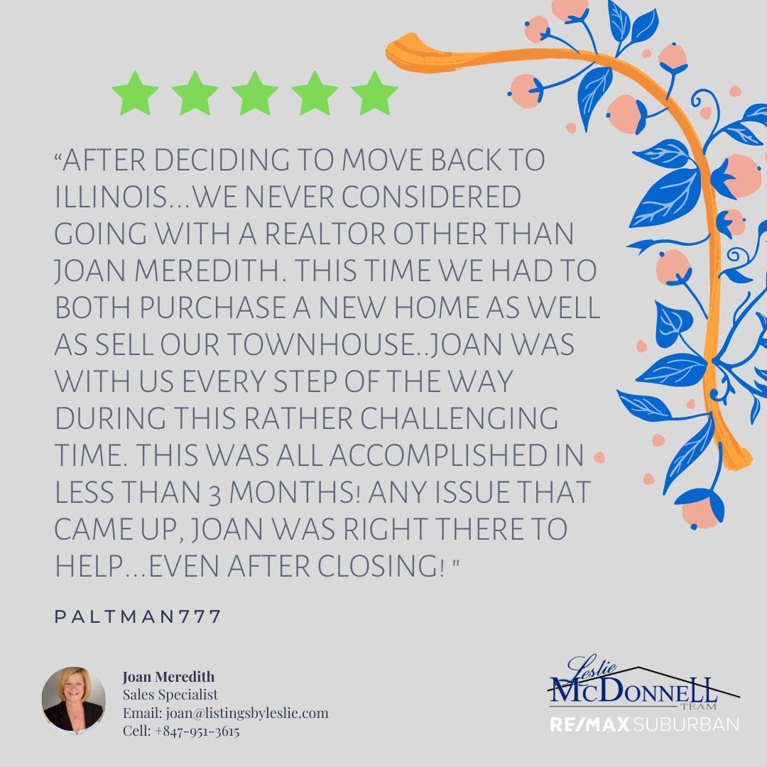 LakeCountyHomes's tweet photo. #MondayMotivation
Congrats to Joan Meredith 🎉
Check Out Her #ReviewPage!
https://t.co/OrhGdOWN6P
#ravereview #zillowreview #fivestars #congratulations #crushedit #realestateagent #realestatelife #realestategoals #buyerspecialist #realestateteam #chicago #remaxagents https://t.co/hlLWCKVyw4
